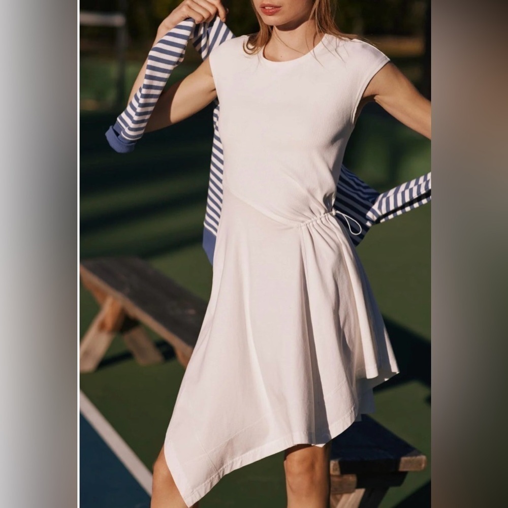 Daily Practice by Anthropologie Short-Sleeve Asymmetrical Midi Dress size small